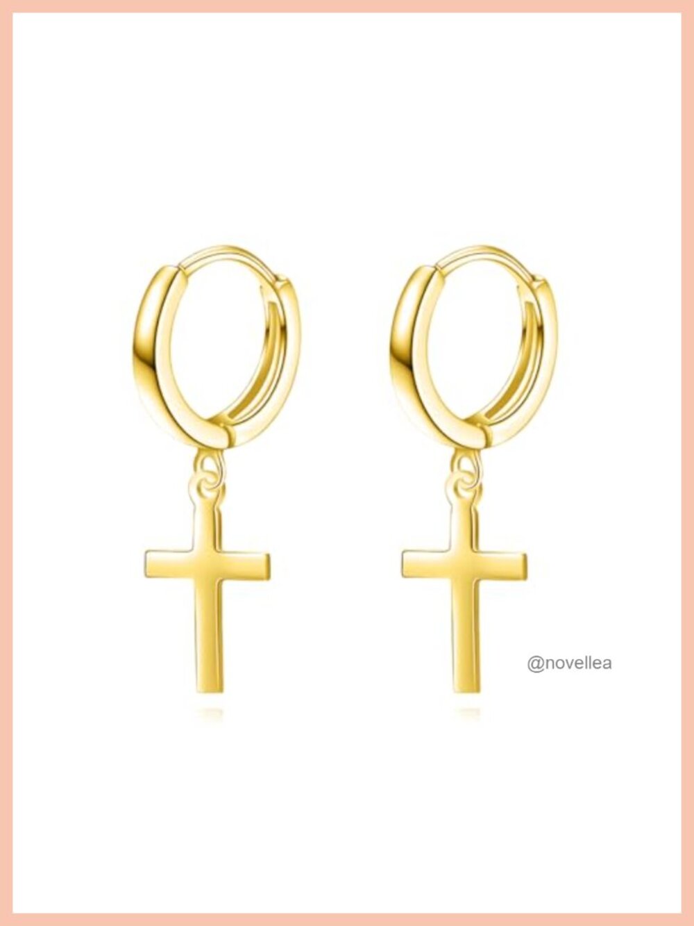 Sterling Silver Hanging Cross Hoop Earrings for Men Women
